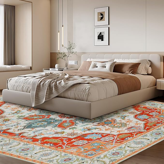 WILLSUN Washable Area Rugs, 8x10 Non-Slip Boho Large Area Rugs - Image 2