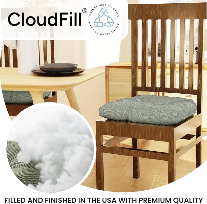 Klear Vu Gripper Overstuffed Universal Non-Slip Dining Chair Cushions - Image 4