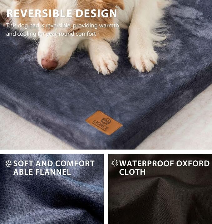 Dog Crate Pad - Dog Bed Large Sized Dogs - Memory Foam Pet Bed - Image 4