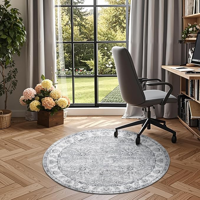 jinchan Fiora Round Rug 4ft Area Rug - Image 3