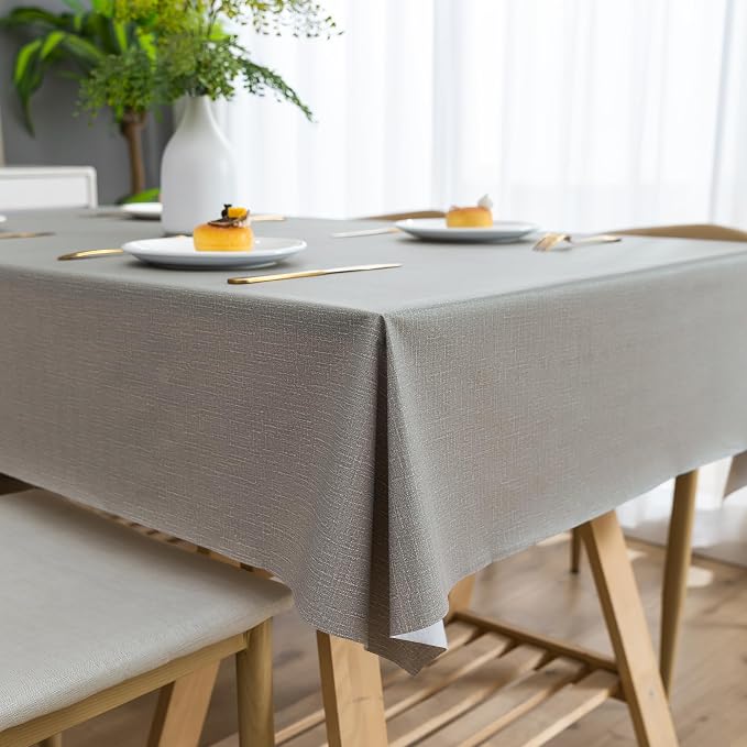 Square Table Cloth, 100% Waterproof Tablecloth Oil Proof Spill Proof Vinyl - Image 8