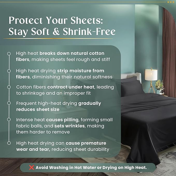 800 Thread Count Egyptian Cotton Sheets Queen Sheet Set Deep Pocket, 100% - Image 5