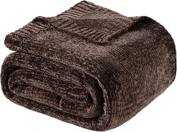 BATTILO HOME Dark Brown Throw Blanket by BATTILOHOME