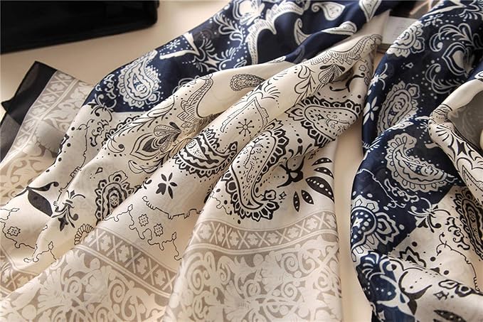 Fashion Scarves Scarf 100% Silk Feeling Scarf Silk Like Scarves Long - Image 6