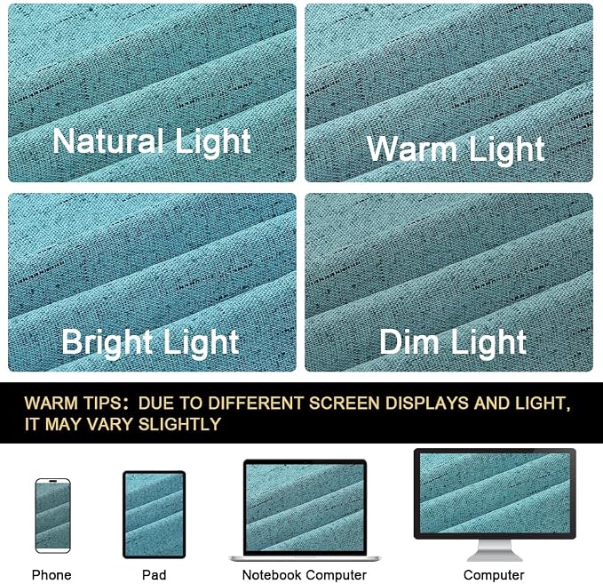 PrinceDeco Teal Blue 100% Blackout Linen Textured Curtains - Image 8
