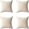 Decorative Throw Pillow Covers 20x20 Inch Set of 4, Soft Solid Farmhouse by ZSkogur