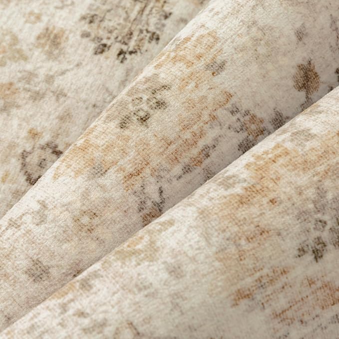 Beige 6x9 Area Rug Non Slip Vintage Living Room Distressed Machine Washable - Image 7
