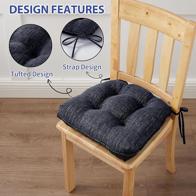 Chair Cushions for Dining Chairs Set of 2, Kitchen Chair Cushions, Chair Pads - Image 4
