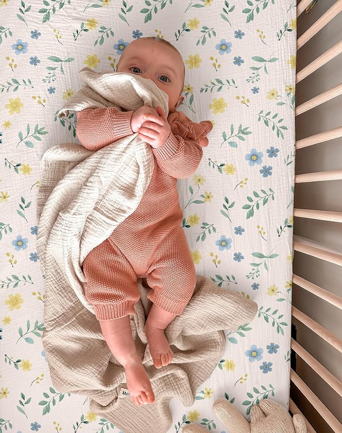Muslin Bedside Bassinet Sheets 2 Pack, 33x20 Fitted Ultra Soft & Breathable - Image 5