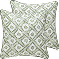 ISAENNE Design Fresh Linen Square Throw Pillow Covers 18"x18" Pack of 2 by Isaennehomedecoration