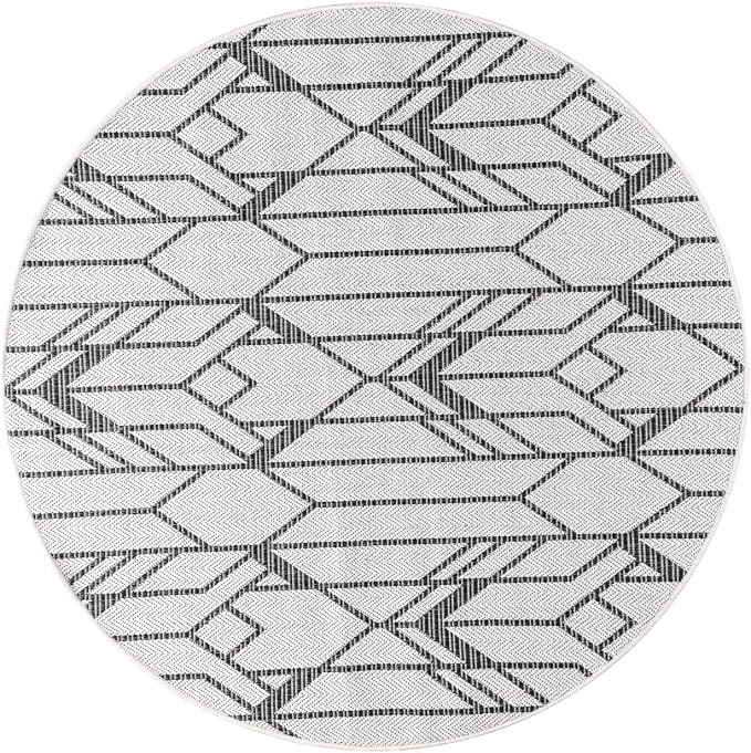 Keen Home Design Terrace Outdoor Round Rug - 5ft Round Washable Indoor/Outdoor - Image 3