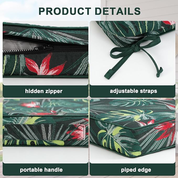 Favoyard Outdoor Chair Cushion 22 x 22 x 3 In Waterproof Pattern Fade Resistant - Image 5