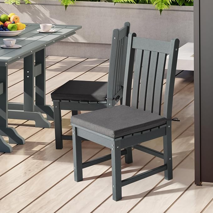WestinTrends Solace Outdoor Patio Kitchen Dining Chair Square Seat Cushions Set - Image 2