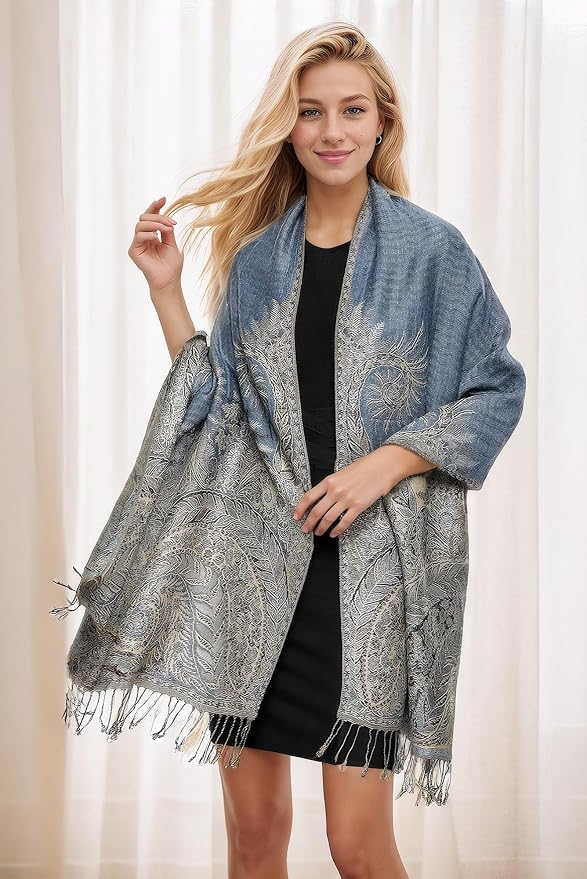 Achillea Big Paisley Pashmina Shawl Wrap - Image 2