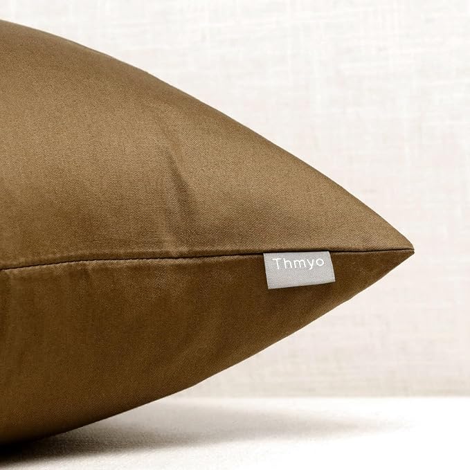 4-Pack 100% Cotton Comfortable Solid Decorative Throw Pillow Case, Thmyo Square - Image 7
