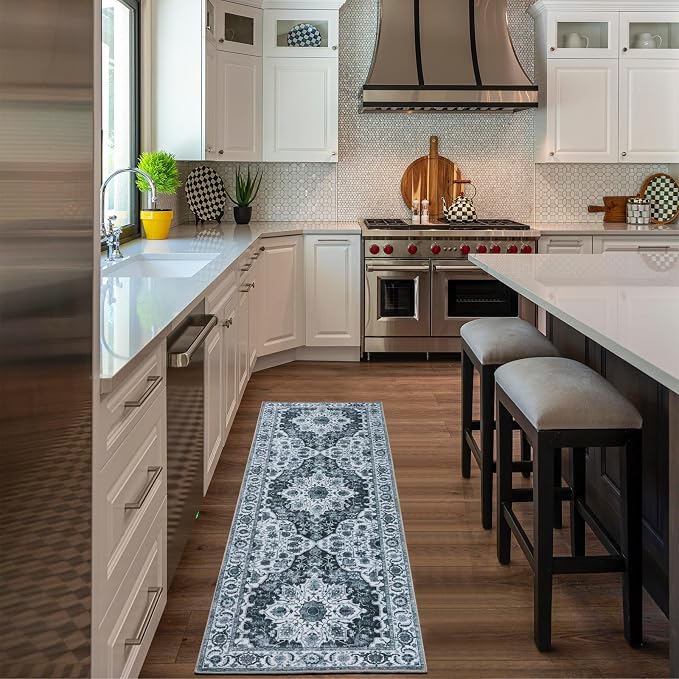 WILLSUN Washable Area Rugs, 2x6 Non-Slip Boho Area Rugs - Image 2