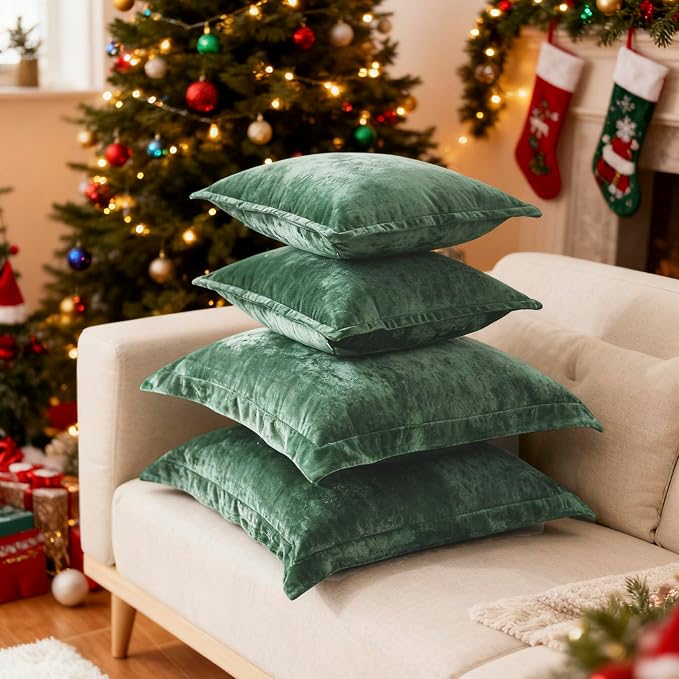 Luxurious Velvet Throw Pillow Covers 20x20 Set of 2 Decorative Pillow Covers - Image 4