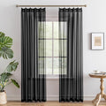 MAIHER Black Pleated Sheer Curtains 90 Inch Length by MAIHER