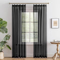 MAIHER Pinch Pleat Curtains 84 Inches Long, Light Filtering Breathable Black by MAIHER