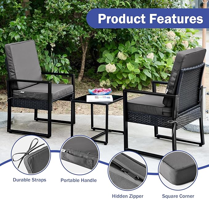 Outdoor Chair Cushions, Waterproof Patio Chair Cushions 22x22x3 Inch, Outdoor - Image 6