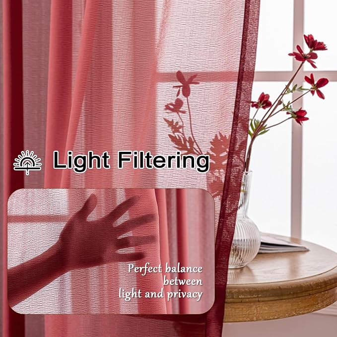 MAIHER 120 Inches Long Pinch Pleat Sheer Curtains - Image 3