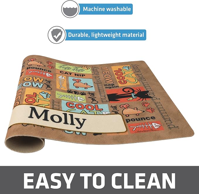 Drymate Personalized Pet Bowl Placemat, Custom Dog & Cat Food Feeding Mat - Image 4