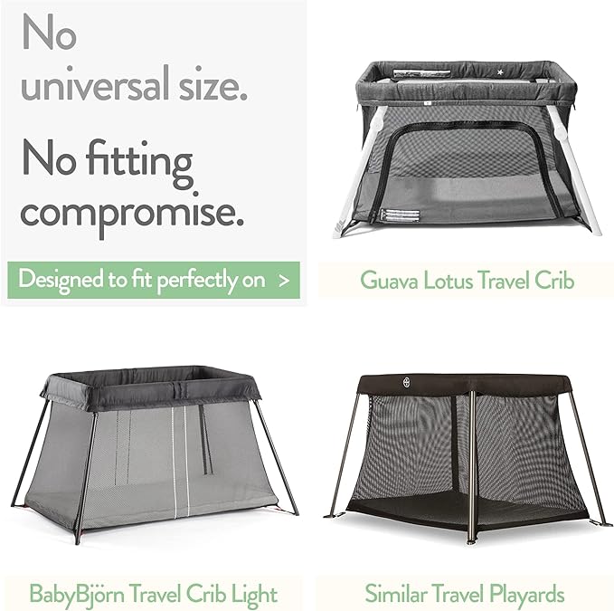 Travel Crib Fitted Sheets for Baby Bjorn, Guava Lotus Travel Crib and 24 x 42 - Image 2