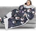 PAVILIA Sherpa Blanket with Sleeves, Foot Pocket by PAVILIA