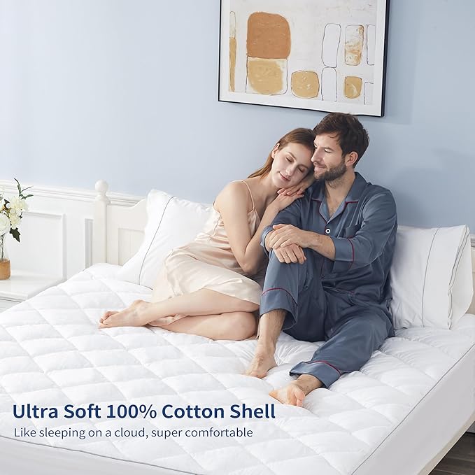 Sunflower Full Mattress Pad, Hypoallergenic Cotton Mattress Cover, 18-22" Extra - Image 5