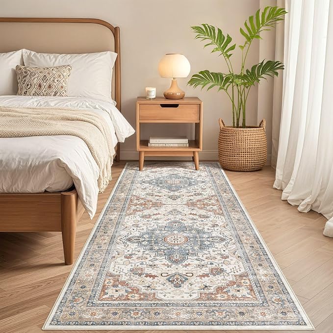 Runner Rug Kitchen Washable Rugs: 3x10 Non-Slip Boho Vintage Distressed Stain - Image 6