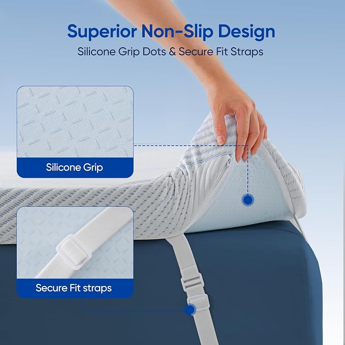 3 Inch Full Size Gel Memory Foam Mattress Topper High Density Cooling Pad - Image 2