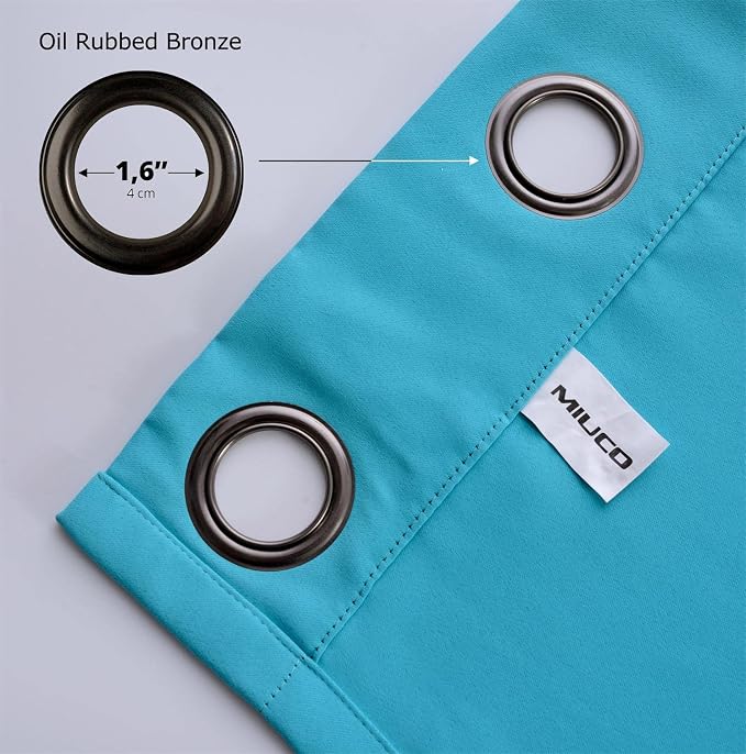 MIUCO Room Darkening Soild Grommet Window Blackout Curtains Panels - Image 7