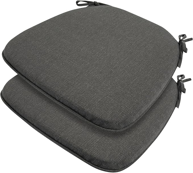 Outdoor Chair Cushions Set of 2, Patio Seat Cushion 17"x16"x2", U-Shaped Dining by FUNHOME