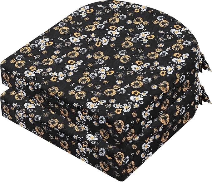 idee-home Outdoor Chair Cushions Set of 2, Thick 19" x 19" x 3" Outdoor Seat by idee-home