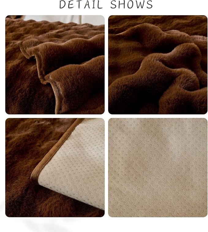 Faux Fur Couch Cover Fuzzy Soft Plush Thick Bubble Sofa Cover Luxury Sectional - Image 6