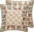 patdrea Designer Throw Pillow Covers Set of 2, Square Euro Retro Style Light by Welcometopatdrea