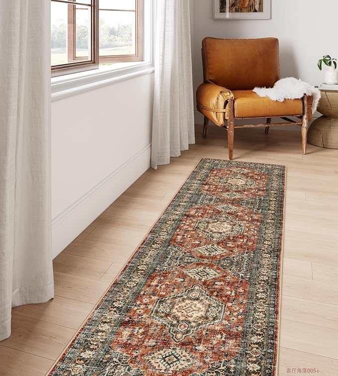 Lahome Oriental Hallway Runner Rug, 2.5x10 Washable Runner Ultra-Thin Hallway - Image 3