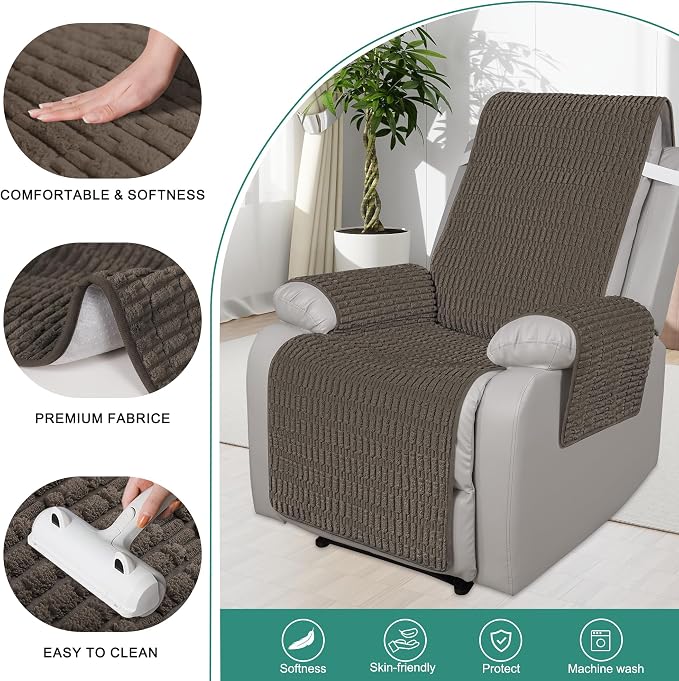 Foxdecor Recliner Chair Covers, Recliner Cover Non-Slip Chair Covers, Washable - Image 2
