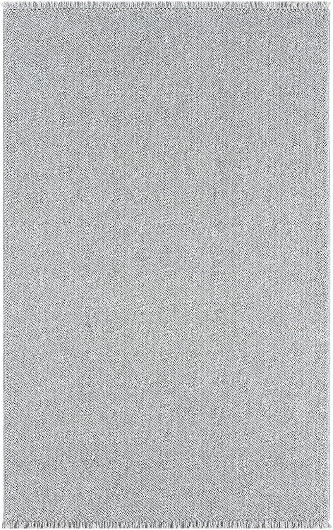 LUXE WEAVERS Solid Machine Woven Gray 4x6 Area Rug, Indoor Stain-Resistant - Image 2