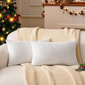 a moment Christmas White Chenille Throw Pillow Covers 12x20 Inch Pack of 2 by amoment