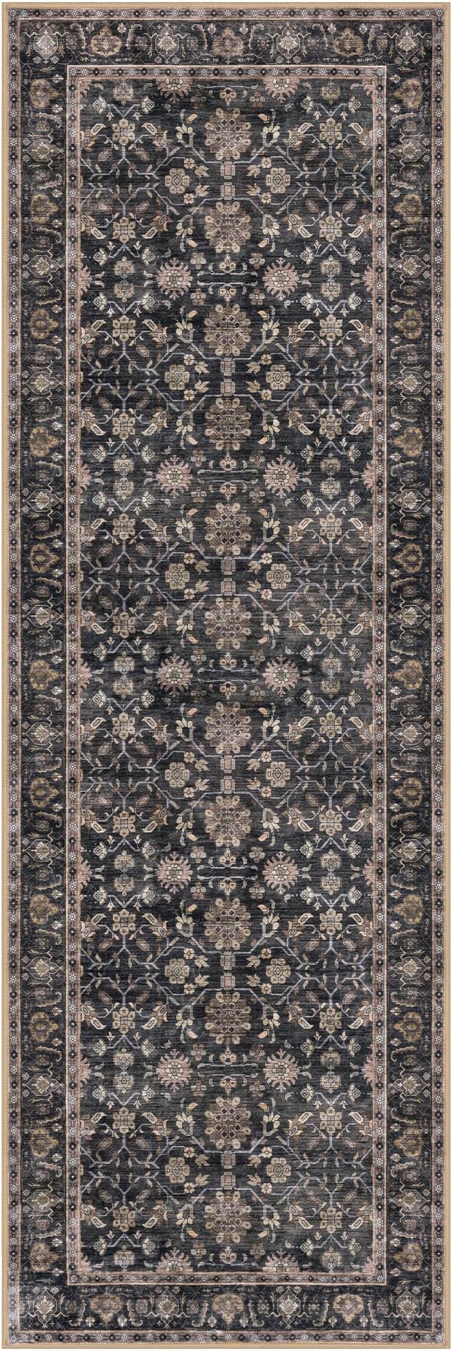KUTA Runners for Hallways 2x6, Vintage Floral Rug Non-Slip Washable Kitchen - Image 8