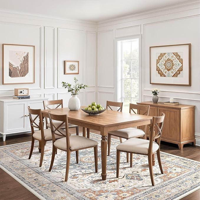 12x18 Rug Living Room: Washable Boho Large Neutral Vintage Soft Area Rug Stain - Image 5