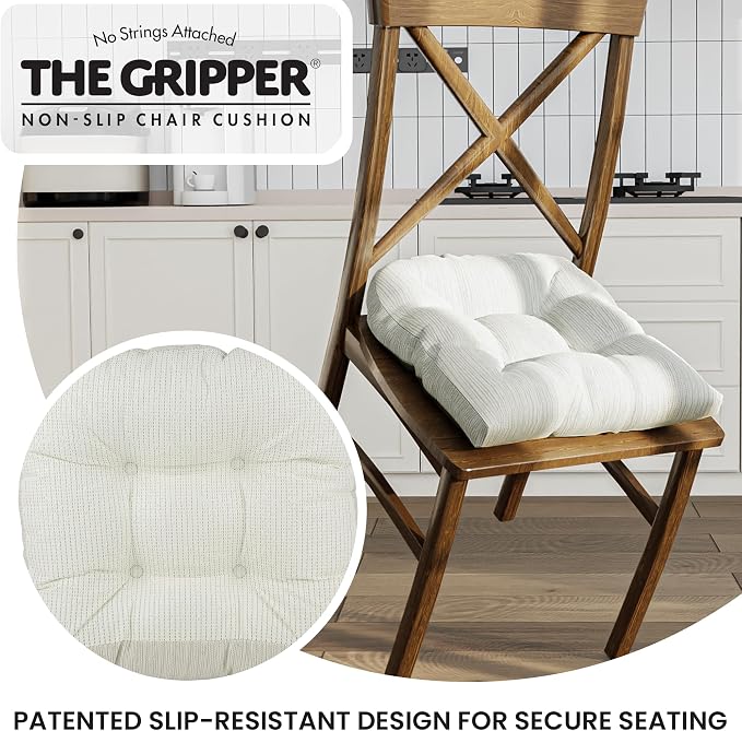 Klear Vu Gripper Overstuffed Universal Non-Slip Dining Chair Cushions - Image 4