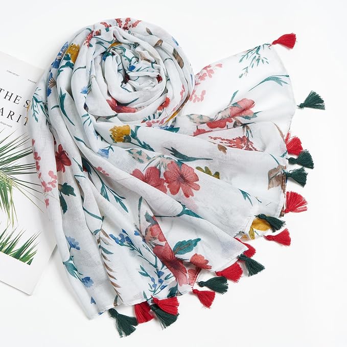 Scarf for Women Lightweight Soft Floral Leopard Printed Scarves Fall Winter - Image 4