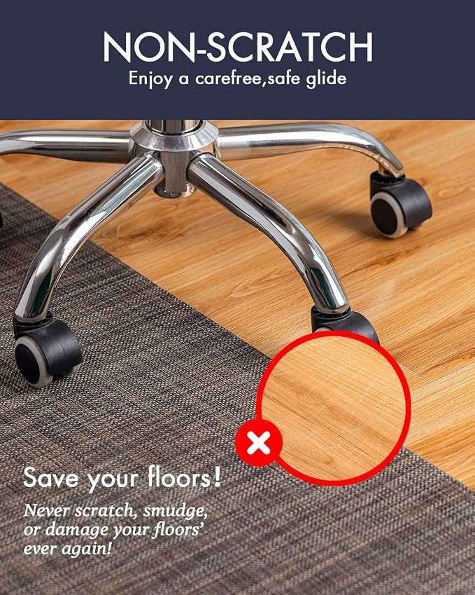 Office Chair Mat for Hardwood Floor Under Desk Computer Rolling Chair Mat for - Image 2