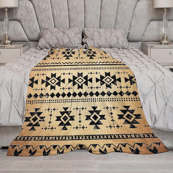 Tribal Aztec Throw Blanket, Southwestern Native Blanket, Vintage Ethnic - Image 7