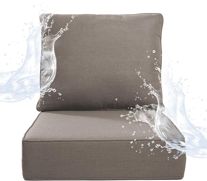 6 inches Thicker Outdoor Chair Cushions Set- 24" *24" *6" Waterproof Patio by Artfurniz