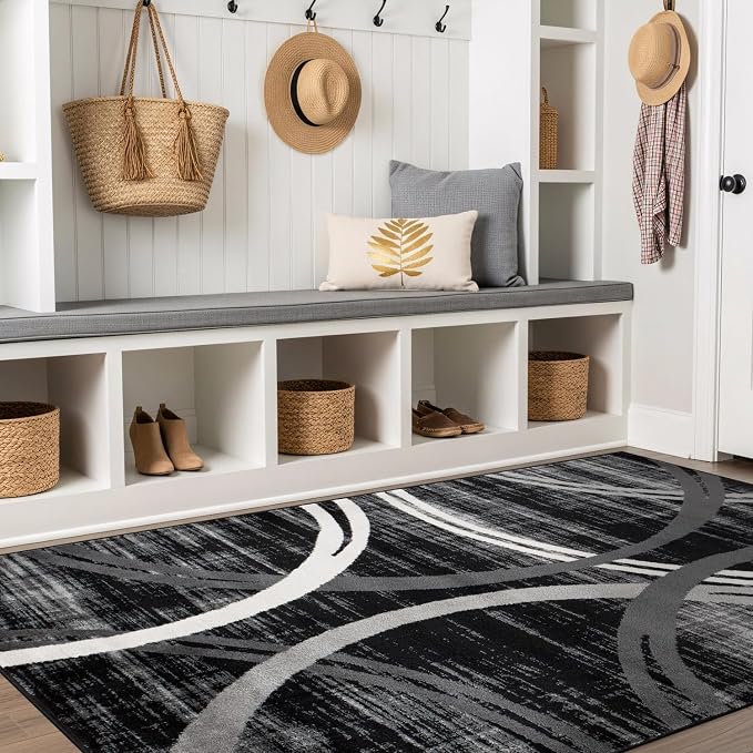 Rugshop Modern Wavy Circles Design Area Rug, Carpet - Image 9