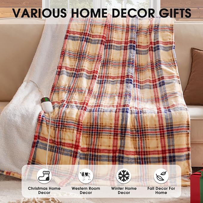 Heated Electric Blanket Full Size, 72X84 Heating Blanket, Fast Heating Washable - Image 6