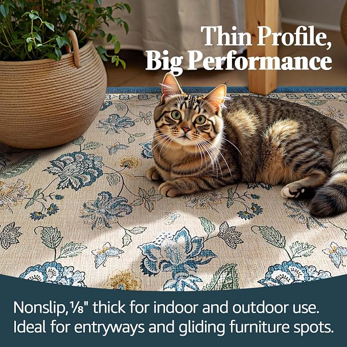 jinchan Elora 3x8 Floral Runner Rug - Image 4